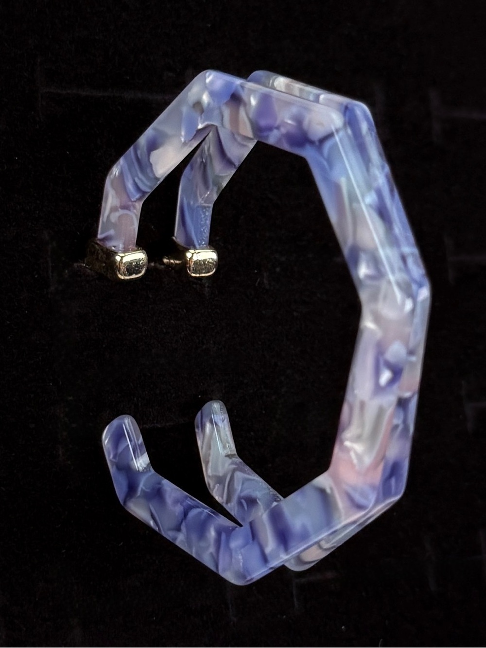 Vintage lightweight multicolor, blue vintage, pierced earrings